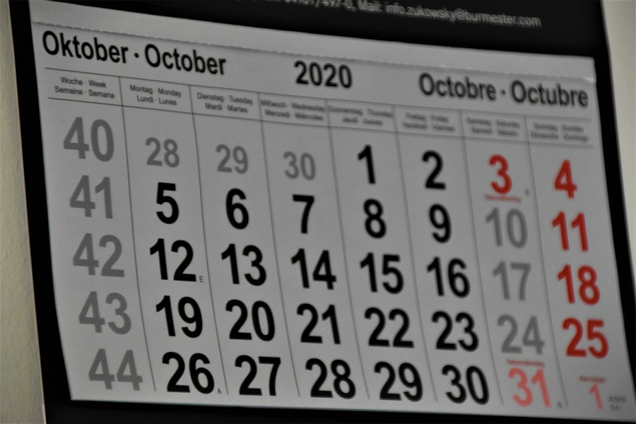 october calendar