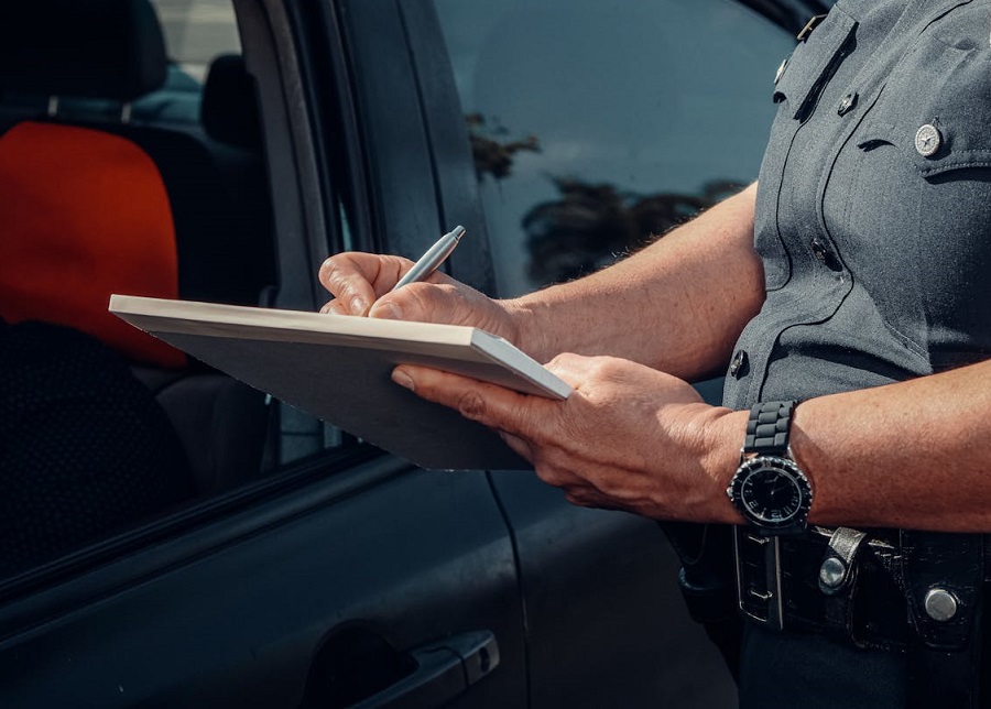 police checking car